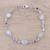 Amethyst and rainbow moonstone link bracelet, 'Misty Lilac' - Handmade Amethyst Rainbow Moonstone Link Bracelet from India