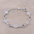 Amethyst and rainbow moonstone link bracelet, 'Misty Lilac' - Handmade Amethyst Rainbow Moonstone Link Bracelet from India