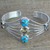Citrine cuff bracelet, 'Heavenly Allure' - Handmade Composite Turquoise Citrine Cuff Bracelet India