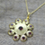 Gold plated garnet pendant necklace, 'Floral Brilliance' - Gold Plated Sterling Silver and Garnet Pendant Necklace