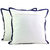 Cotton cushion covers, 'Alluring Leaves' (pair) - 100% Cotton Blue and White Cushion Covers from India (Pair) (image 2b) thumbail