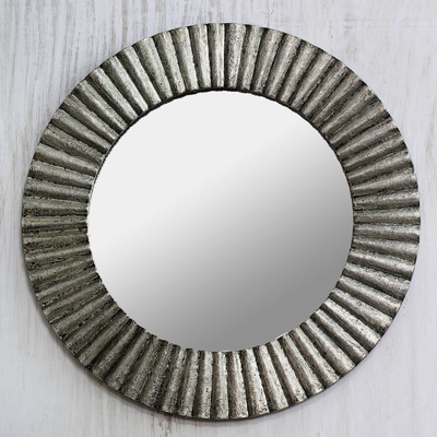Aluminum wall mirror, Silvery Rays