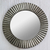 Aluminum wall mirror, 'Silvery Rays' - Aluminum Distressed Circular Wall Mirror from India