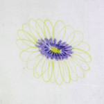 Silk blend shawl, 'Purple Gerbera Blossoms' - Hand Painted Silk Blend Shawl Gerbera Blossom from India