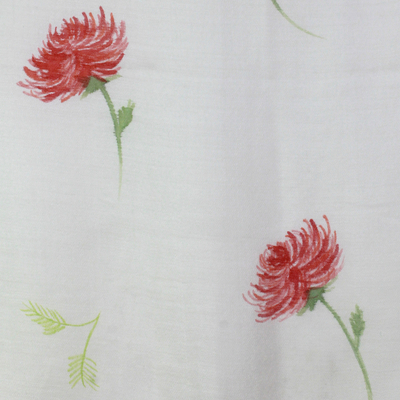 Schal aus Seidenmischung - Handbemalter Schal aus Seidenmischung „Mum Blossom“ aus Indien