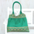 Embroidered shoulder bag, 'Emerald Glamour' - Emerald Green Floral Sequins Embroidered Shoulder Bag
