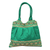 Embroidered shoulder bag, 'Emerald Glamour' - Emerald Green Floral Sequins Embroidered Shoulder Bag