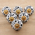 Ceramic cabinet knobs, 'Magical Blooms' (set of 6) - Ceramic Cabinet Knobs Floral White Black (Set of 6) India (image 2) thumbail