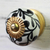 Ceramic cabinet knobs, 'Magical Blooms' (set of 6) - Ceramic Cabinet Knobs Floral White Black (Set of 6) India (image 2b) thumbail