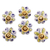 Perillas de gabinete de cerámica, (juego de 6) - Perillas de cerámica para gabinetes Floral Amarillo Blanco (Juego de 6) India