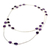 Amethyst long station necklace, 'Violet Princess' - Amethyst Sterling Silver Long Necklace Handmade in India