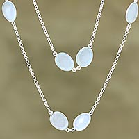 Featured review for Chalcedony long station necklace, Aqua Princess