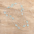Chalcedony long station necklace, 'Aqua Princess' - Aqua Chalcedony Sterling Silver Station Necklace