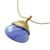 Collar colgante de ágata bañado en oro - Collar de plata de primera ley con baño de oro de la India y ágata azul encaje