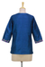 Silk tunic, 'Blue Silk Allure' - Hand Embroidered Handwoven Blue Silk Tunic from India (image 2d) thumbail