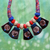Cotton and ceramic pendant necklace, 'Elements of Nature' - Cotton and Ceramic Artisan Crafted Necklace from India