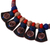 Halskette mit Anhänger aus Baumwolle und Keramik - Handgefertigte Halskette aus Baumwolle und Keramik aus Indien