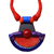 Halskette mit Anhänger aus Baumwolle und Keramik - Handgefertigte Keramik-Baumwoll-Halskette in Rot-Orange aus Indien