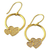 Pendientes colgantes chapados en oro - Pendientes mariposa de plata 925 chapada en oro y circonitas