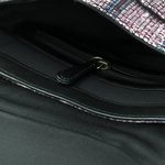 Leather accented cotton messenger bag, 'Sunlight Raisin' - Leather Accented Cotton Messenger Bag in Raisin from India