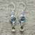 Citrine dangle earrings, 'Sunny Droplets' - Two Carat Citrine Dangle Earrings from India