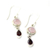 Garnet and chalcedony dangle earrings, 'Crimson Droplets' - Garnet and Chalcedony Dangle Earrings from India