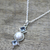 Collar con colgante de perlas cultivadas y topacio azul - Collar con colgante de topacio azul y perlas cultivadas de la India