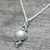 Collar con colgante de perlas cultivadas y peridotos - Collar con colgante de perlas cultivadas de peridoto de la India