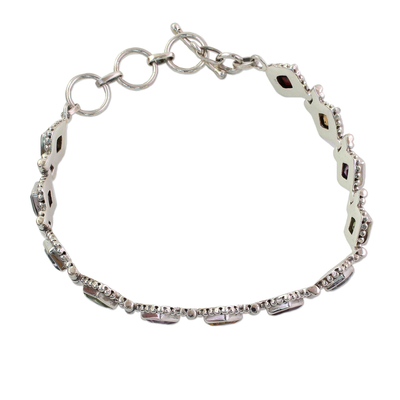 Multi-gemstone tennis bracelet, 'Rainbow Dream' - Sterling Silver Citrine Amethyst Blue Topaz Tennis Bracelet