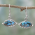 Sterling silver dangle earrings, 'Protective Eyes in Light Blue' - Hand Made Composite Turquoise Dangle Earrings from India