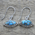 Sterling silver dangle earrings, 'Protective Eyes in Light Blue' - Hand Made Composite Turquoise Dangle Earrings from India