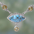 Citrine pendant necklace, 'Protective Eye in Light Blue' - Composite Turquoise and Citrine Pendant Necklace India
