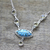 Citrin-Anhänger-Halskette, „Schützendes Auge in Hellblau“ – Verbund-Türkis- und Citrin-Anhänger-Halskette Indien