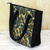 Batik cotton tote handbag, 'Floral Thicket in Olive' - 100% Cotton Batik Tote Handbag in Teal and Olive India