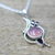 Garnet and chalcedony pendant necklace, 'Shades of Red' - Hand Made Garnet Chalcedony Pendant Necklace from India