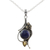 Citrine and lapis lazuli pendant necklace, 'Starry Bliss' - Hand Made Citrine Lapis Lazuli Pendant Necklace from India