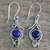 Citrine and lapis lazuli dangle earrings, 'Starry Bliss' - Lapis Lazuli Citrine Sterling Silver Dangle Earrings India