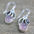 Garnet and chalcedony dangle earrings, 'Pink Fog' - Garnet Chalcedony Sterling Silver Dangle Earrings India