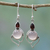 Garnet and chalcedony dangle earrings, 'Pink Crest' - Garnet and Chalcedony Dangle Earrings from India thumbail