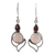 Garnet and chalcedony dangle earrings, 'Pink Crest' - Garnet and Chalcedony Dangle Earrings from India (image 2a) thumbail