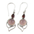 Garnet and chalcedony dangle earrings, 'Pink Crest' - Garnet and Chalcedony Dangle Earrings from India (image 2d) thumbail