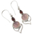 Garnet and chalcedony dangle earrings, 'Pink Crest' - Garnet and Chalcedony Dangle Earrings from India (image 2e) thumbail