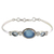 Blue topaz and chalcedony pendant bracelet, 'Shining Blue' - Sterling Silver Blue Topaz Chalcedony Pendant Bracelet India