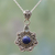 Blautopas- und Lapislazuli-Anhänger-Halskette, „Blue Eternity“ – Silberne Blautopas-Lapislazuli-Anhänger-Halskette aus Indien