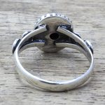 Malachite cocktail ring, 'Hypnotic Forest' - Artisan Designed Sterling Silver and Malachite Cocktail Ring