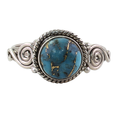 Sterling Silver and Blue Composite Turquoise Cocktail Ring