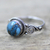 Sterling silver cocktail ring, 'Blue Attunement' - Sterling Silver and Blue Composite Turquoise Cocktail Ring