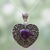 Sterling silver pendant necklace, 'Purple Heart Attunement' - Silver Purple Composite Turquoise Pendant Necklace thumbail