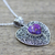 Sterling silver pendant necklace, 'Purple Heart Attunement' - Silver Purple Composite Turquoise Pendant Necklace (image 2b) thumbail