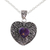 Sterling silver pendant necklace, 'Purple Heart Attunement' - Silver Purple Composite Turquoise Pendant Necklace (image 2d) thumbail